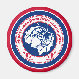 Vintag Blue Red White Proverb Oak Acorn Kunst, Dic Magnet