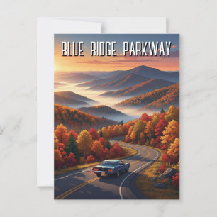 Vintag Blue Ridge Parkway Souvenir Postkarte