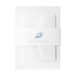 Vintag Blue Seashell Wedding Einladungsbanderole