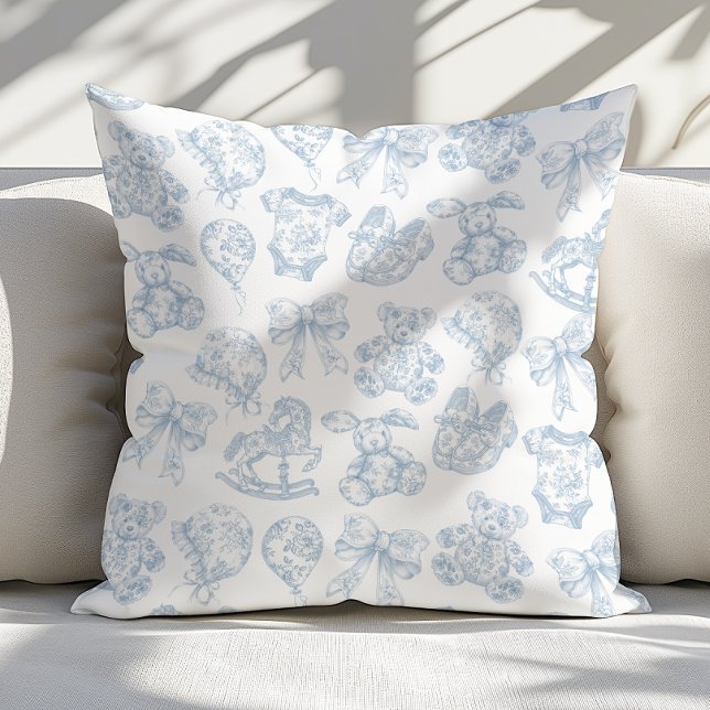 Vintag Blue Toile de Jouy Kinderzimmer Kissen (Von Creator hochgeladen)
