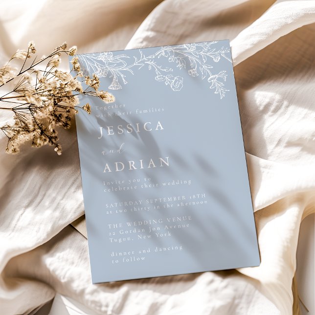 Vintag Blue Viktorianisch Elegante Hochzeit Einladung (Von Creator hochgeladen)