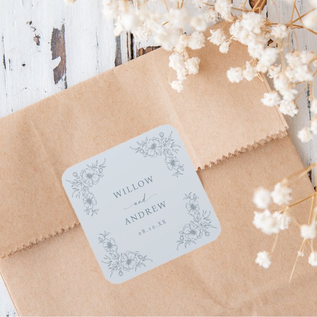 Vintag Blue Wedding Sticker (Vintage Blue Wedding Sticker
)