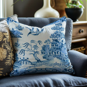 Vintag Blue Willow Decorative Throw Kissen
