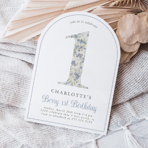 Vintag Blueberry Berry First Birthday Arch Einladung