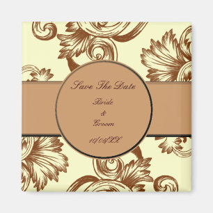 Vintag blühen Sie (hellbraun) Magnet