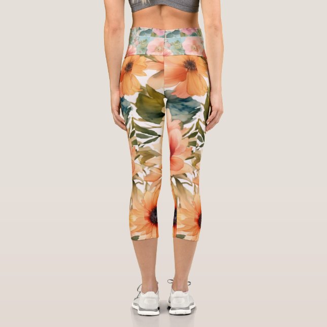 Vintag blühend zeichn capri leggings (Rückseite)