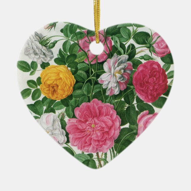 Vintag blühende Blume, Frühjahrsgärten-Rose Keramikornament (Vorne)