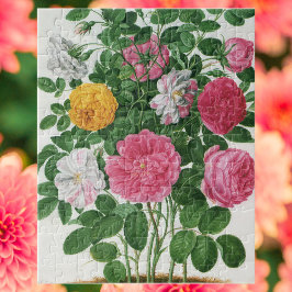 Vintag blühende Blume, Frühjahrsgärten-Rose Puzzle