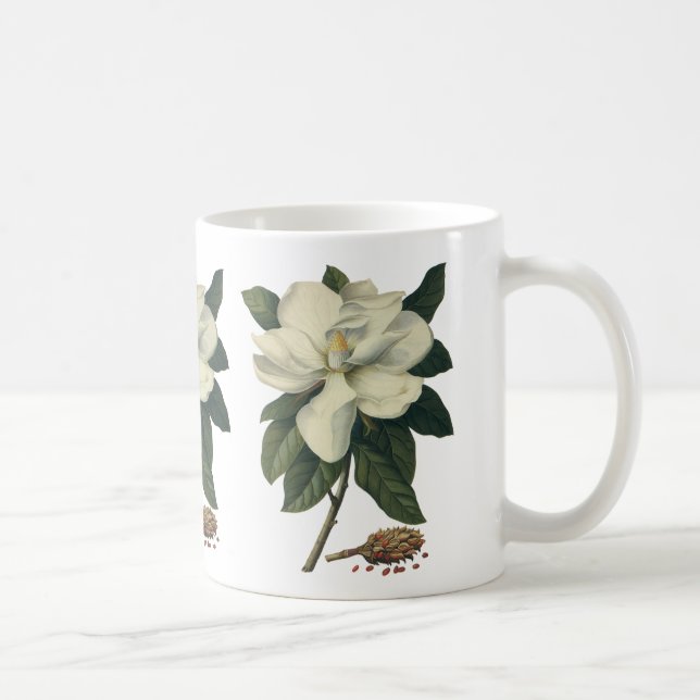 Vintag blühende weiße Magnolia-Blossom-Blume Tasse (Rechts)