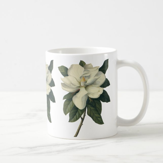 Vintag blühende weiße Magnolia-Blossom-Blume Tasse (Rechts)