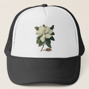 Vintag blühende weiße Magnolia-Blossom-Blume Truckerkappe
