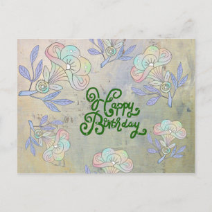 Vintag Blume Postkarte