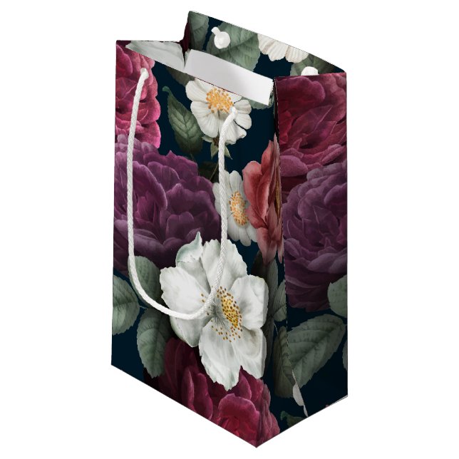 Vintag blumenreich kleine geschenktüte (Vorderseite Schrägansicht)