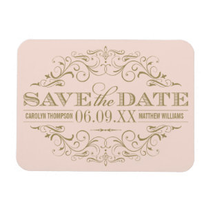 Vintag Blush Antique Geblüht Save the Date Magnet