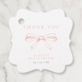 Vintag Blush Bow Brautparty Vielen Dank Geschenkanhänger