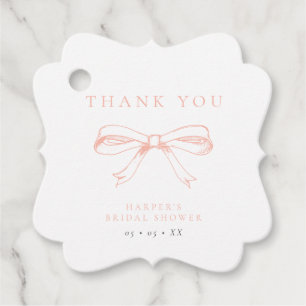 Vintag Blush Bow Brautparty Vielen Dank Geschenkanhänger