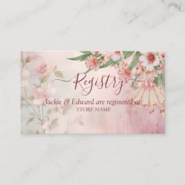 Vintag Blush Dress Wedding Registry Begleitkarte