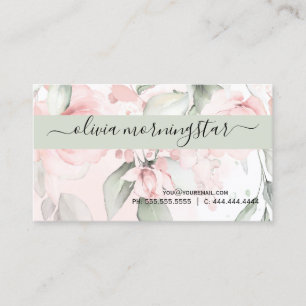 Vintag Blush English Rosen Watercolor Visitenkarte