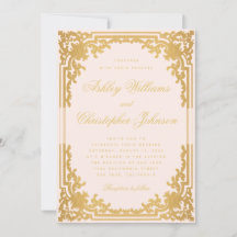 Vintag Blush Imitate Gold Verziertes Script Rosa H