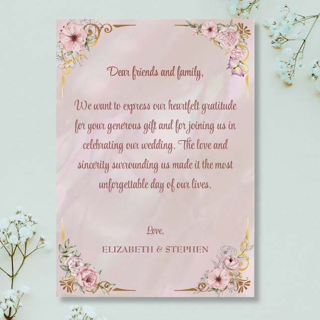 Vintag Blush Peony Dankeschön Karte (Von Creator hochgeladen)