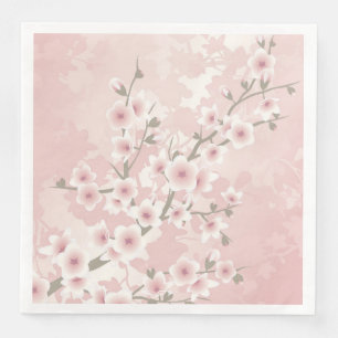 Vintag Blush PInk Cherry Blossom Serviette
