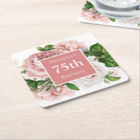 Vintag Blush Pink Floral 75. Geburtstagsparty
