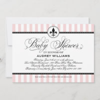 Vintag Blush Pink French Baby Girl Dusche
