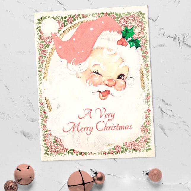 Vintag Blush Pink Winking Weihnachten (Von Creator hochgeladen)