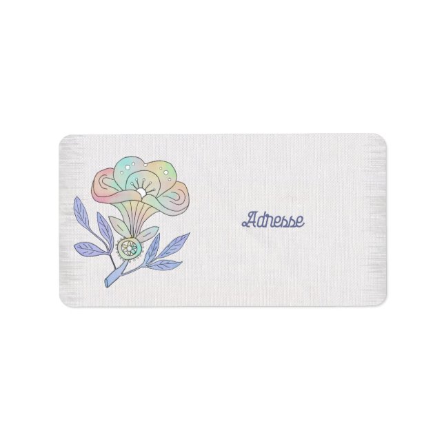 Vintag Blüte Adressaufkleber (Vorne)