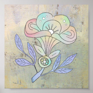 Vintag Blüte Poster