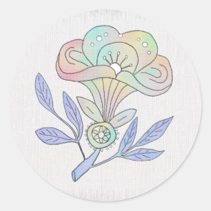 Vintag Blüte Poster Runder Aufkleber