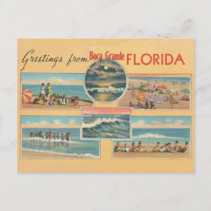 Vintag Boca Grande Gasparilla Florida Grüße Postkarte