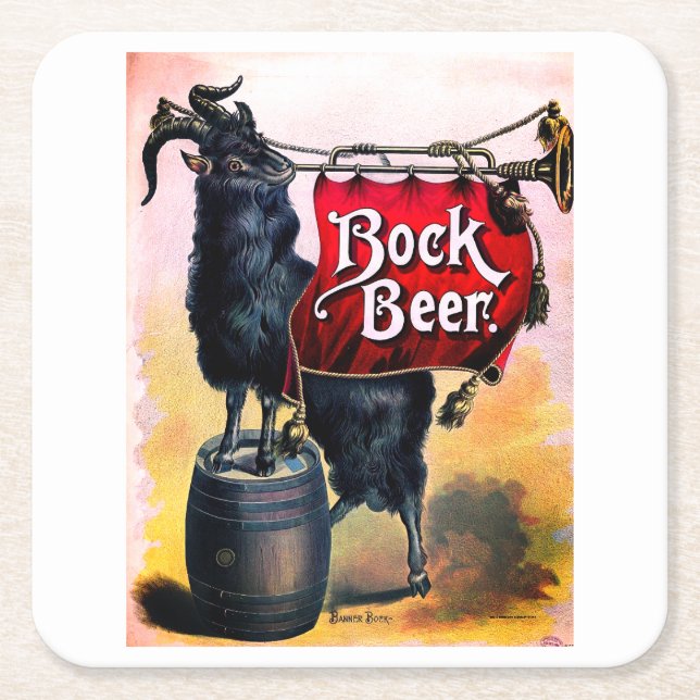 Vintag Bock Ber Poster Rechteckiger Pappuntersetzer (Vorderseite)