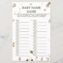 Vintag Boho Baby Showroom Baby Name Race Game