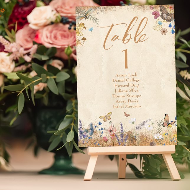 Vintag Boho Butterfly Garden Wedding Tischnummer (Von Creator hochgeladen)