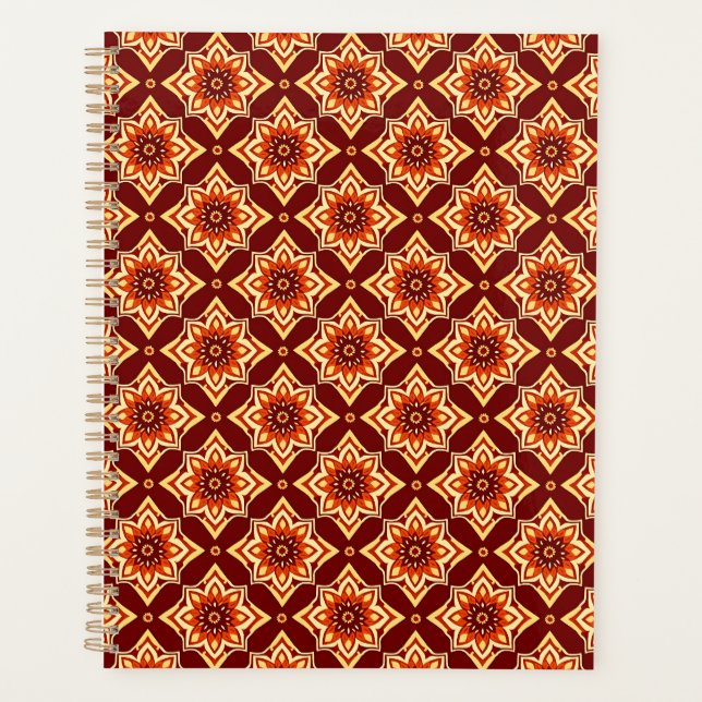 Vintag Boho Chic Blumenmuster Planer (Vorderseite)