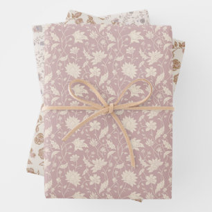 Vintag   boho floral geschenkpapier set