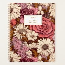 Vintag Boho Floral Pink Creme Wildblumen