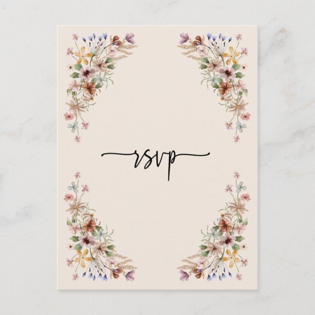 Vintag Boho Floral Postkarte (Vorderseite)