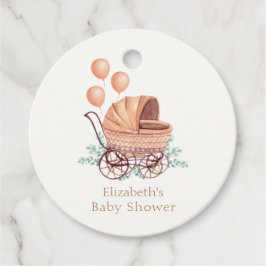 Vintag Boho Greenery Stroller Balloon Baby Shower Geschenkanhänger