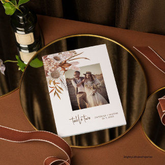 Vintag Boho Herbst Foto Hochzeit Tischnummer