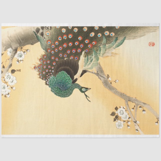 Vintag Boho Peacock Peacocks Decoupage Seidenpapier (Vorderseite)