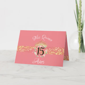 Vintag Boho Rose Gold Rustikale Quinceñera Spanisc Einladung
