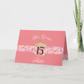 Vintag Boho Rose Gold Rustikale Quinceñera Spanisc Einladung