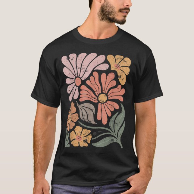 Vintag Boho Wildblume Graphic T-Shirt (Vorderseite)