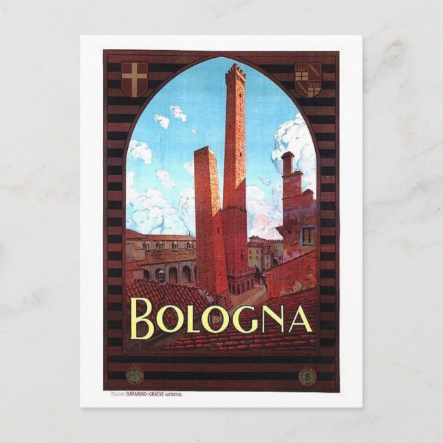 Vintag Bologna Italien Reisen Postkarte (Vorderseite)