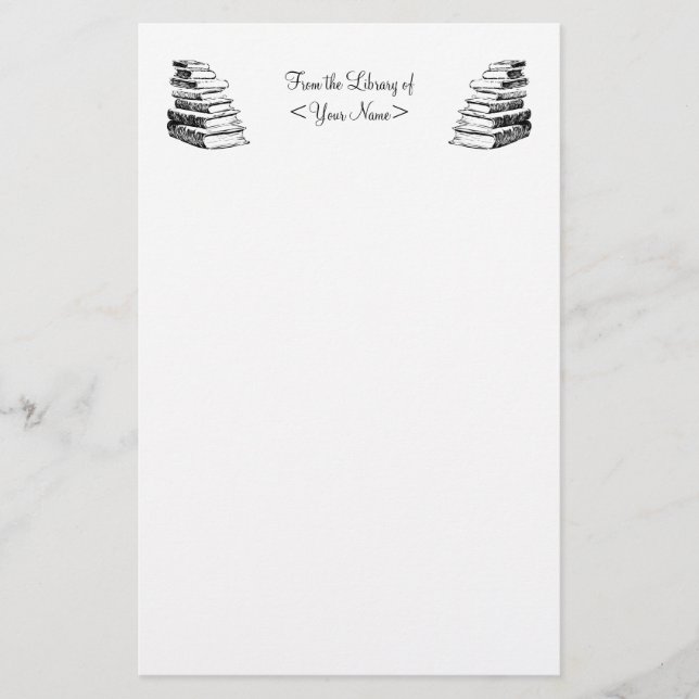 Vintag Books Custom Stationery Briefpapier (Vorderseite)