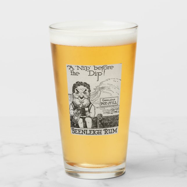 Vintag Booze Cartoon Glas (Vorne (Gefüllt))