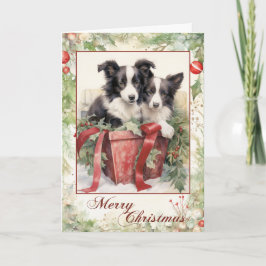 Vintag Border Collie Weihnachten