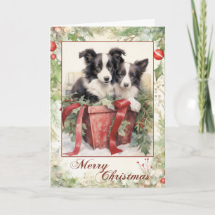 Vintag Border Collie Weihnachten